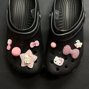 Kawaii Pink Hello Kitty Crocs Shoe Charms Y2K Fun Accessories 8PCS